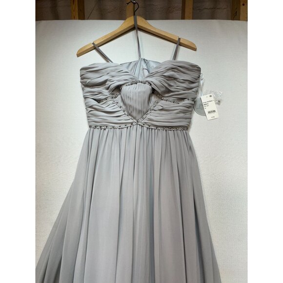 Pearl Georgina Chapman Of Marchesa Womens Formal Midi Dress Gown Sz 12 Pure Gray - Picture 6 of 13